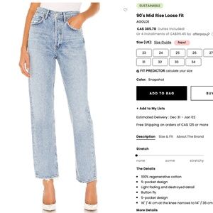 AGOLDE 90s Mid Rise Loose Fit